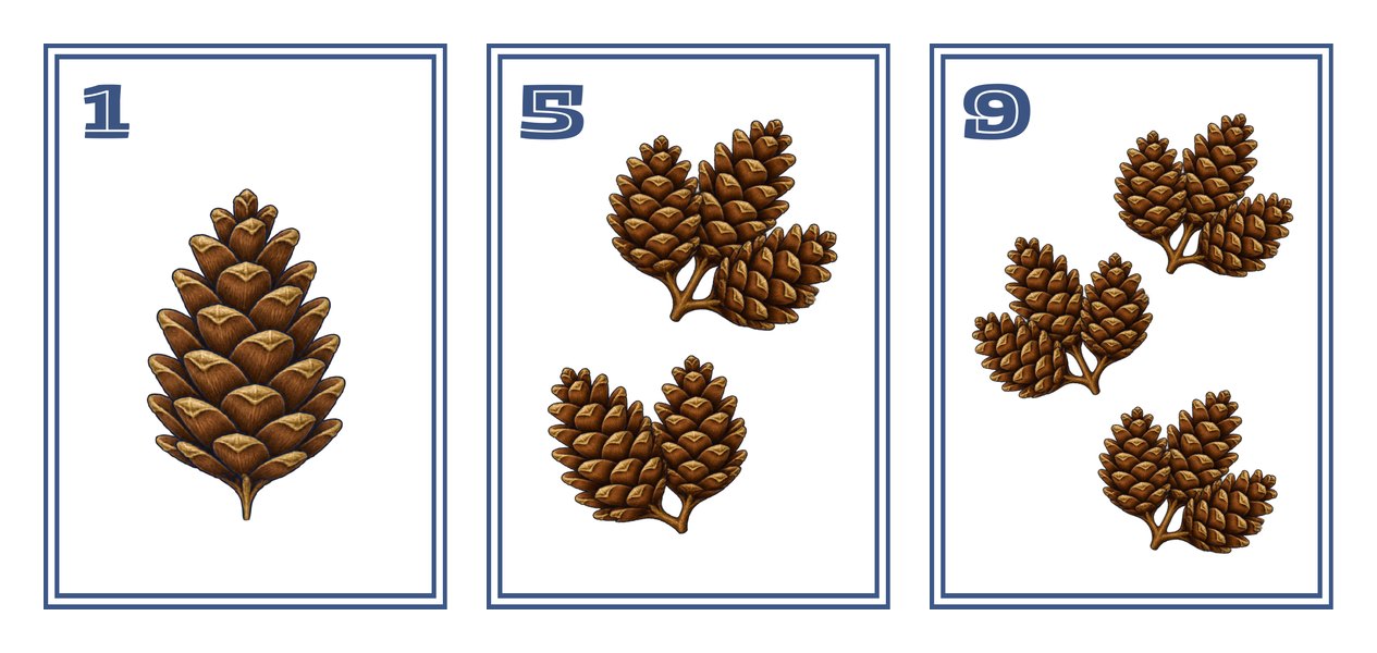 Dots tiles: pinecones